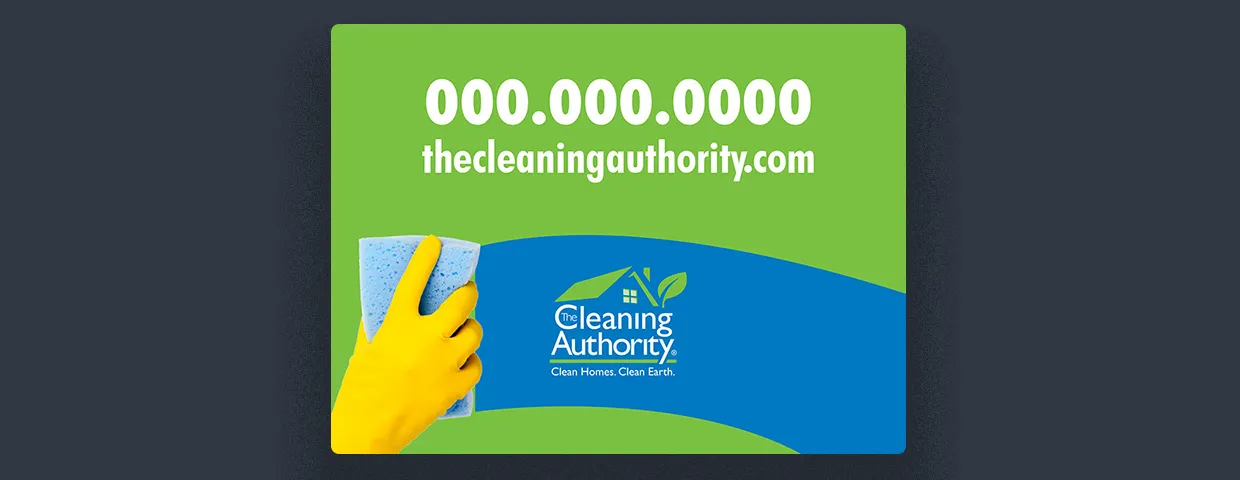 The Cleaning Authority green vehicle magnet, created by CG Detroit.