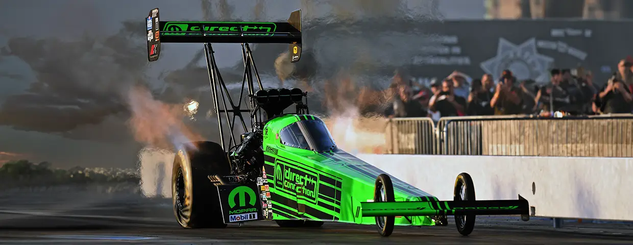 Top fuel dragster with custom motorsports wrap